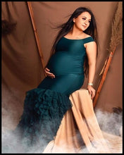 Load image into Gallery viewer, G919, Bottle Green Maternity Shoot Trail Body Fit Gown (All Sizes)pp