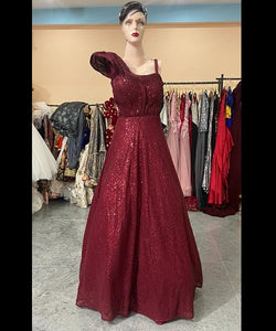 G36, Designer framed Wine One  Shoulder Ball Gown, Size (XS-30 to XL-40)