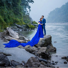 Load image into Gallery viewer, G300 (12), Royal Blue Long Trail Prewedding Shoot Gown, Size - (All)