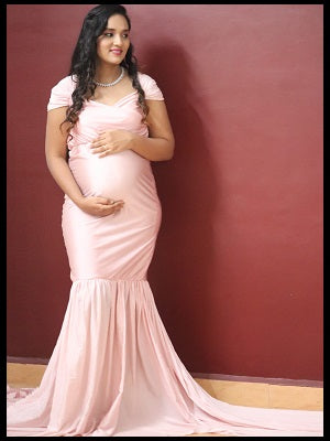 G68 , Peach Maternity Shoot Trail Gown, Size (All)pp