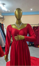 Load image into Gallery viewer, G443, Red Trail Lycra Maternity Body Fit Gown, Size (All)