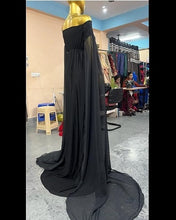 Load image into Gallery viewer, G192, Long Floor Touch Sleeves Black Maternity PhotoShoot Baby Shower Gown, Size (ALL)
