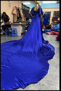 G666 (4), Royal Blue Prewedding Long Trail Gown Size(All)