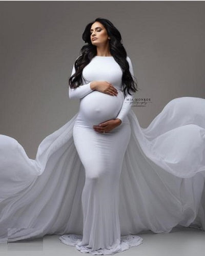 LPZW Mermaid Maternity Dresses For Photo Shoot Pregnant Women Pregnancy  Dress Photography Props Sexy Off Shoulder Maxi Maternity Gown Color  White  Maternity Size  L Buy Online at Best Price in