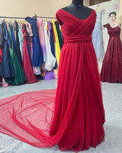 Load image into Gallery viewer, G62, Red Wine Ruffled Prewedding  Shoot Gown, Size (All)
