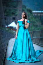 Load image into Gallery viewer, G478, Sea Green Pre Wedding Shoot Long Trail Gown, Size(All)