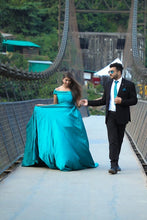 Load image into Gallery viewer, G478, Sea Green Pre Wedding Shoot Long Trail Gown, Size(All)