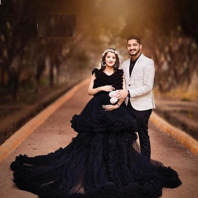 G4050, Black Luxury Ruffled Maternity Shoot Trail Gown (SIZE ALL)pp Style Icon www.dressrent.in G4050, Black Luxury Ruffled Maternity Shoot Trail Gown (SIZE ALL)pp Style Icon www.dressrent.in