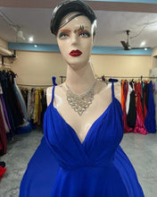 Load image into Gallery viewer, G338, Royal Blue Slit Cut Long Trail Prewedding Shoot Gown Size(All)