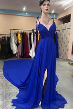 Load image into Gallery viewer, G338, Royal Blue Slit Cut Long Trail Prewedding Shoot Gown Size(All)