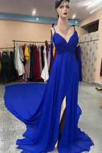 Load image into Gallery viewer, G338 (3), Royal Blue Slit Cut Long Trail Maternity  Shoot Gown Size(All)