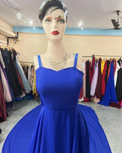 Load image into Gallery viewer, G324, Royal Blue Tube Top Slit Cut Maternity Long Trail Gown, Size (All)pp