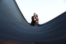 Load image into Gallery viewer, G200 (12), Black Slit Cut Long Trail Prewedding Shoot Gown, Size  (All)