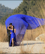 Load image into Gallery viewer, G338, Royal Blue Slit Cut Long Trail Prewedding Shoot Gown Size(All)