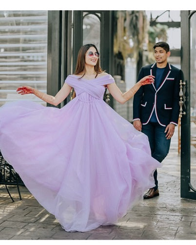 JVN07638 | Light Pink Sequin Bodice with Plunging Neck Prom Ballgown