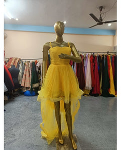 G3040, Yellow Short Front  Trail Ball Gown, Size(All)