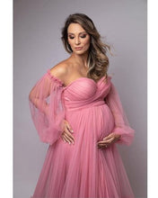 Load image into Gallery viewer, G2051, Dusty Pink Frill Maternity Shoot Trail Gown, Size (All) pp