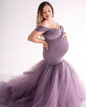 Load image into Gallery viewer, G831, Lilac Fish Cut Maternity Shoot Trail Gown, Size (ALL)pp