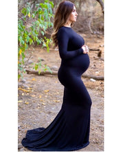 Load image into Gallery viewer, G1053, Black Full Sleeves Maternity Shoot Trail Gown (All Sizes)