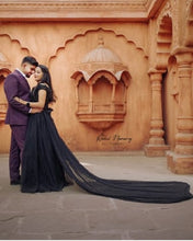 Load image into Gallery viewer, G846, Black Semi Off Shoulder Ball Gown, Size (XS-30 to XL-35)