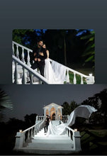 Load image into Gallery viewer, W124, White Satin Long Trail Prewedding Shoot Gown, Size(All)