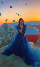 Load image into Gallery viewer, G124, Royal Blue Frill Prewedding Shoot Trail Gown, Size (All)pp