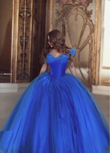 G638, Luxury Royal Blue Cindrella Princess Big Ball Gown, Size(All)pp