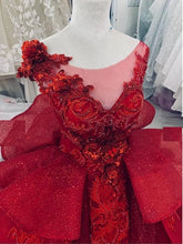 Load image into Gallery viewer, G120, Wine Red Embroidery Princess Big ball Gown (SIZE ALL)pp