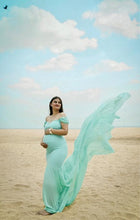 Load image into Gallery viewer, G49, (3) Light Green Maternity Shoot Baby Shower Trail  Lycra Fit Gown, Size(All)
