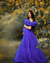 Load image into Gallery viewer, G1044, Royal Blue Frilled Maternity Shoot Trail Gown (All Sizes)pp