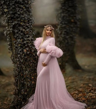 Load image into Gallery viewer, G1047, Nude Pink Body Fit Ruffled Maternity Shoot Trail Gown, Size (ALL)pp