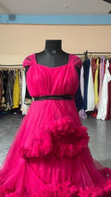 Load image into Gallery viewer, G648(2), Dark Magenta Puffy Pre Wedding Shoot Trail Gown Size(All)