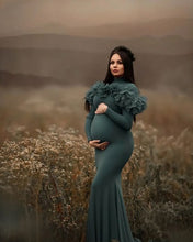 Load image into Gallery viewer, G1024, Slate Grey Body Fit Maternity Shoot Trail Gown, Size (ALL)pp