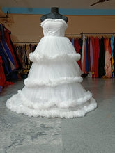 Load image into Gallery viewer, W259, White Tube Ruffled Ball Gown, Size (All)