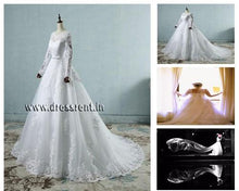 Load image into Gallery viewer, W161 (2),White Sleeves Prewedding Shoot Trail Gown, Size (XS-30 to XL-40)