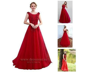 G127 (3), Wine Flower Prom Ball Gown, Size (XS-30 to XL-40)