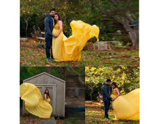 Load image into Gallery viewer, G178 (2), Yellow prewedding Shoot Long Trail Gown, Size(All)
