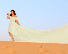 Load image into Gallery viewer, W324, White Satin Long Trail Maternity Shoot Gown, Size(All)