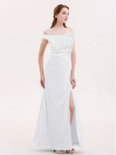 Load image into Gallery viewer, G731, White Slit Cut Evening Gown, (All Sizes)pp
