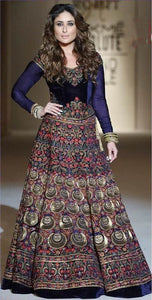 L2, Kareena Blue Rainbow Lehenga, Size (XS-30 toXL-40)