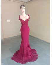 Load image into Gallery viewer, G247 (2), Red Wine Maternity Shoot Baby Shower Trail Lycra Body Fit Gown Size(All)
