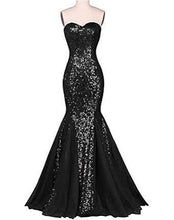 Load image into Gallery viewer, G51, Black Tube Top Mermaid Gown (XS-30 to L-36)