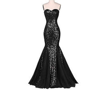 Load image into Gallery viewer, G51, Black Tube Top Mermaid Gown (XS-30 to L-36)