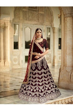 Load image into Gallery viewer, L13, Sabhyasachi Style Maroon Golden Lehenga, Size (XS-30 to XL-40)
